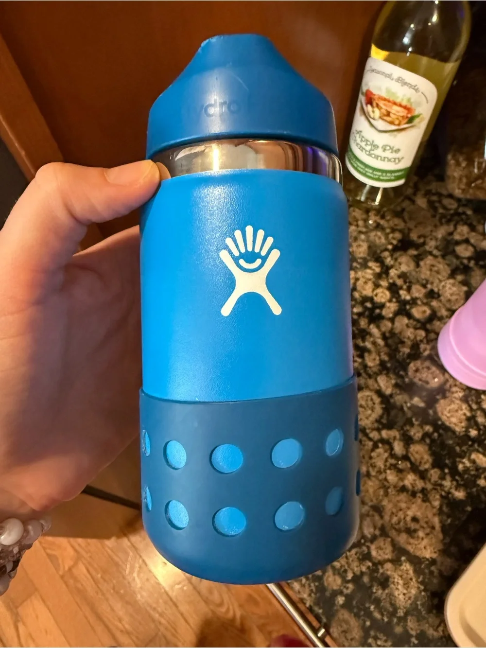 Hydro Flask Kids Insulated Bottle in Bright Blue with Dark Blue Grip
